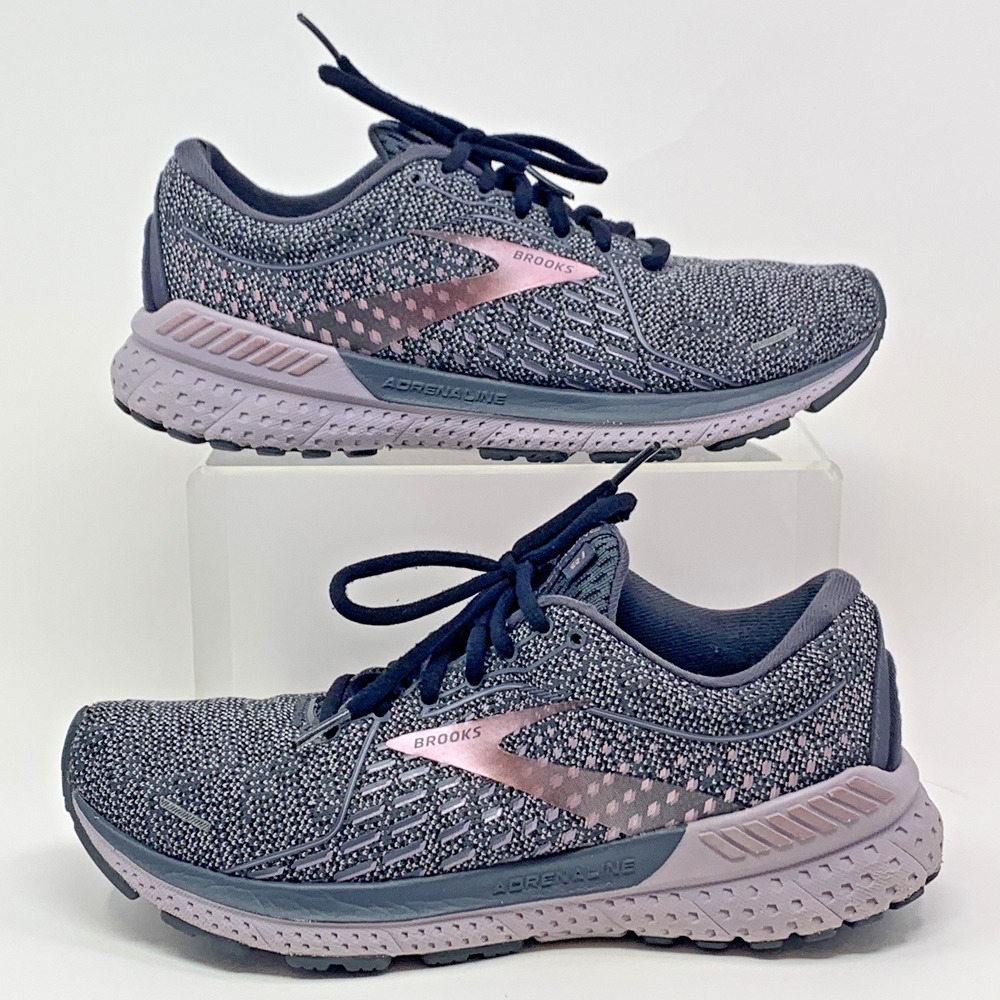 Brooks Adrenaline GTS 21 Shoes Womens Size 9 B Gray Pink Running 1203291B528